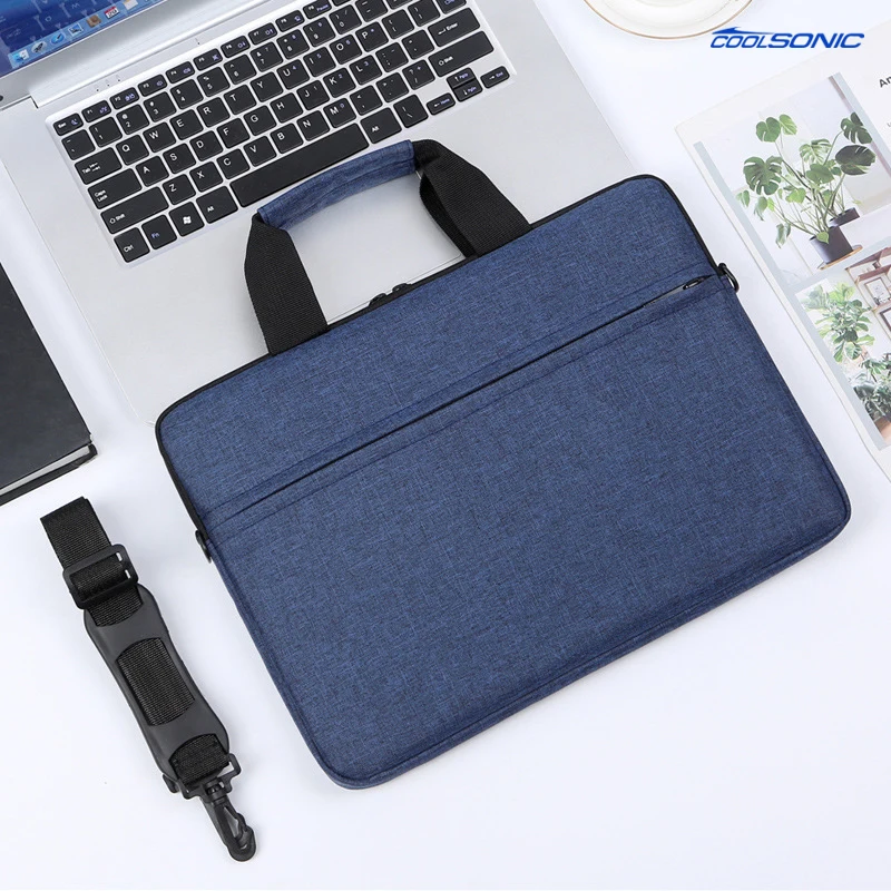 Custom Printed Logo 13 14 15 Inch Lightweight Laptop Shoulder Bag Protective Vertical Laptop Bag With Strap For Luggage