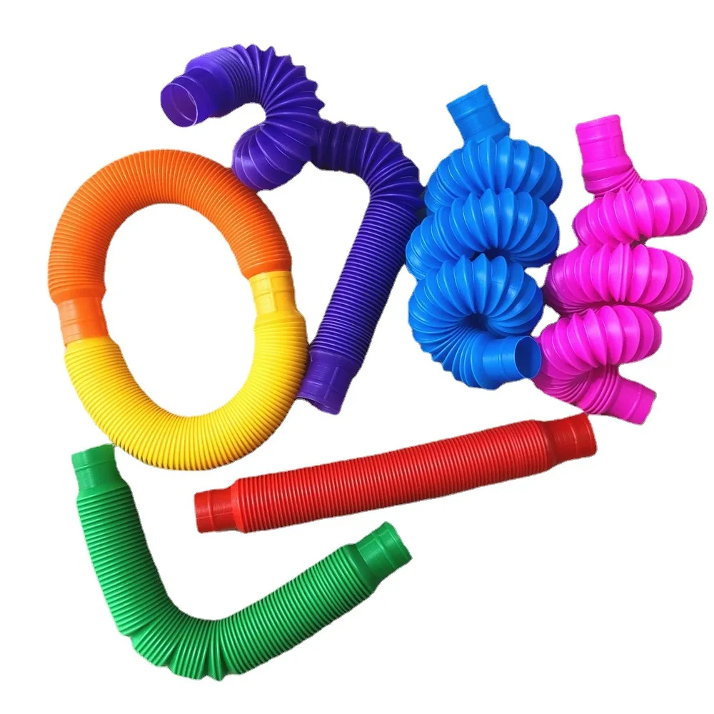 Pop Tube Color Stretch Plastic Pipes Corrugated Kids Diy Telescopic Pipe Vent Decompression Fidget Toys