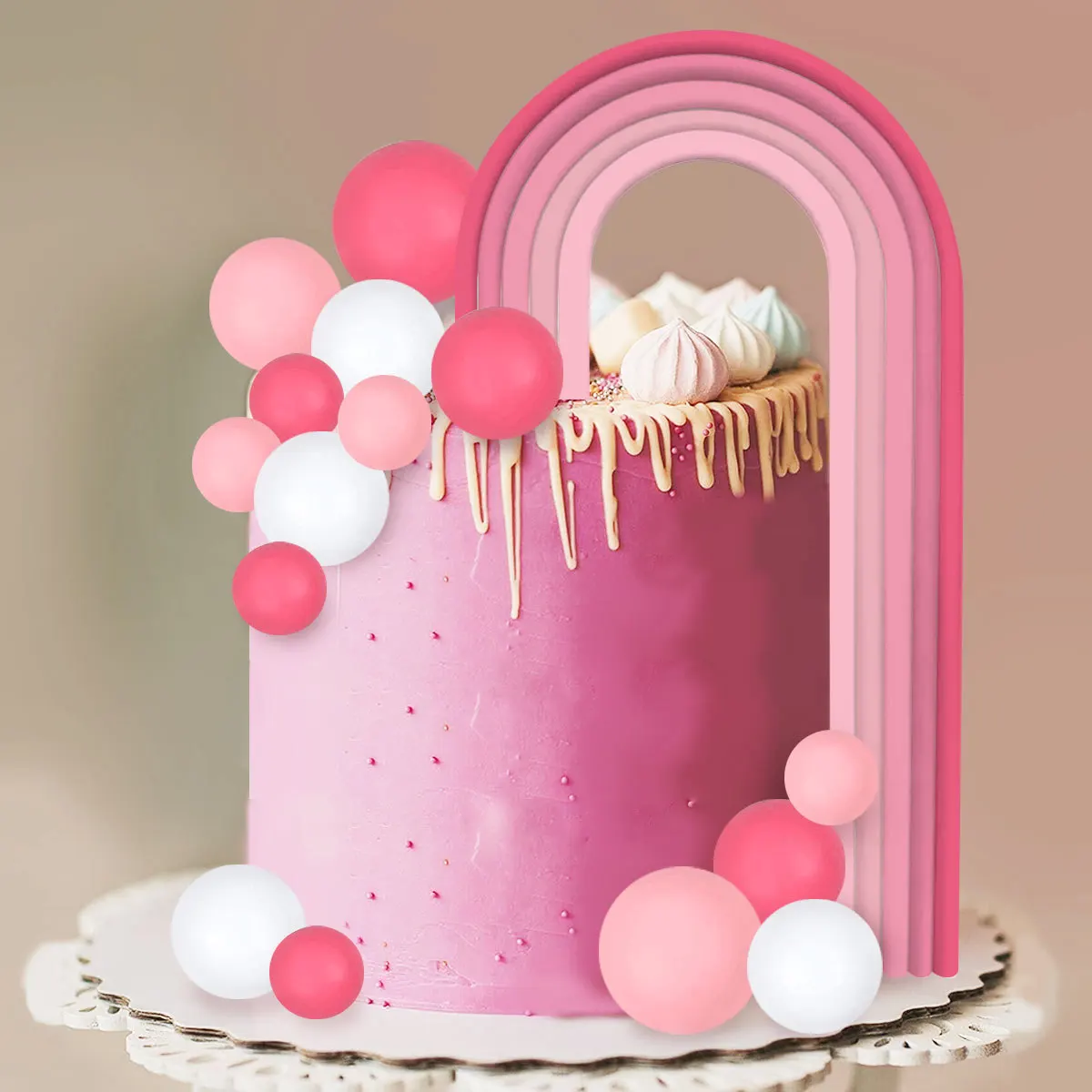 6 Colors Rainbow Cake Topper for Baby Birthday Party cupcake topper for baking DIY Boho Baby Shower Wedding cake accessories