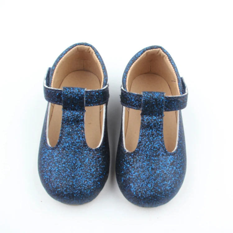 BEIBEINOYA Glitter Cotton T Bar Hook And Loop Sizes 5 To 9 Children School Shoe Kids Party Shoes For Girls