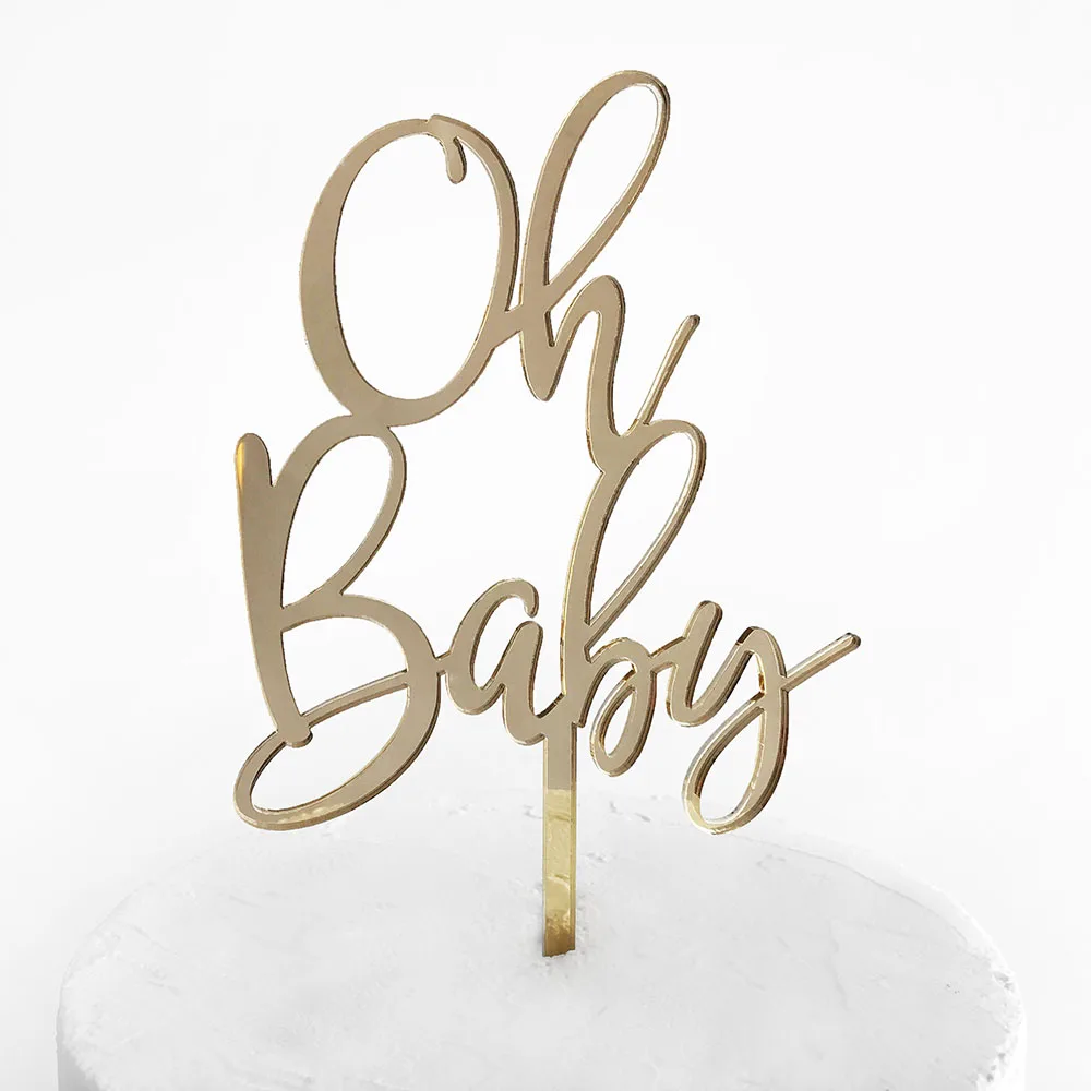 Свадебный детский Душ акриловый Oh Baby торт Pick белый пластиковый