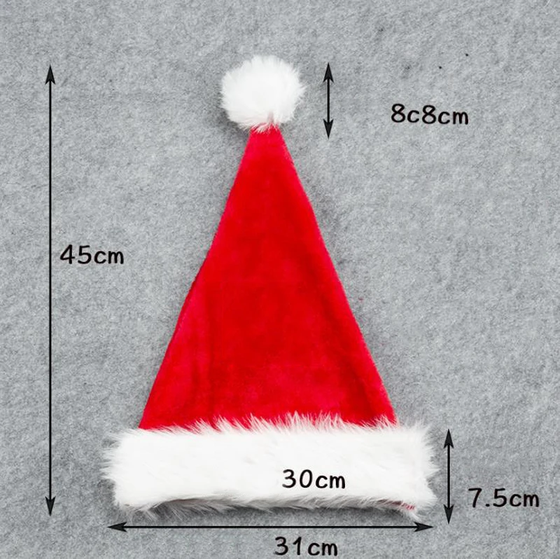 2019 Winter Xmas Hats Adult Kids Santa Hats Long Plush Christmas Cap For Christmas Day