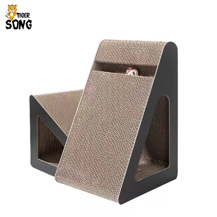 Solid Wood Cat Scratch Pad Claw Board Vertical Sisal Cat Scratcher Cardboard