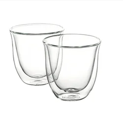 AIHPO05 Fancy Cheap Handmade Thermal Morden Custom Pyrex Clear Double Wall Glass 80ml Espresso Cups Mug without Handle