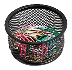 
Hot Design Fashion Desk Organizer Stackable Metal Wire Mesh Paperclips Holder 
