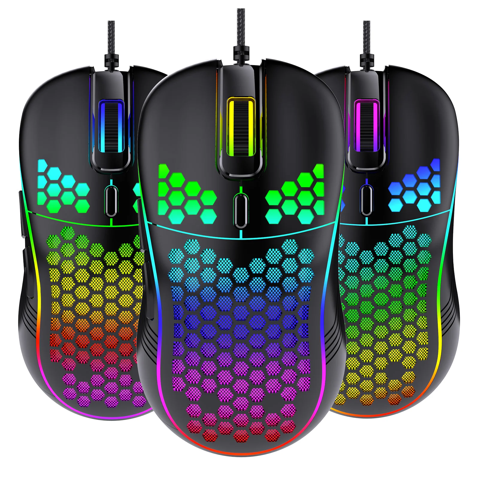 2022 explosions gaming mouse Accessories Lightweight Honeycomb Gamer Programable USB Wired Mouse