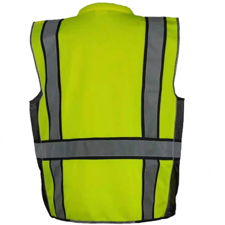 Customized Professional High Visibility Yellow Mesh Work Safety Reflective Vest