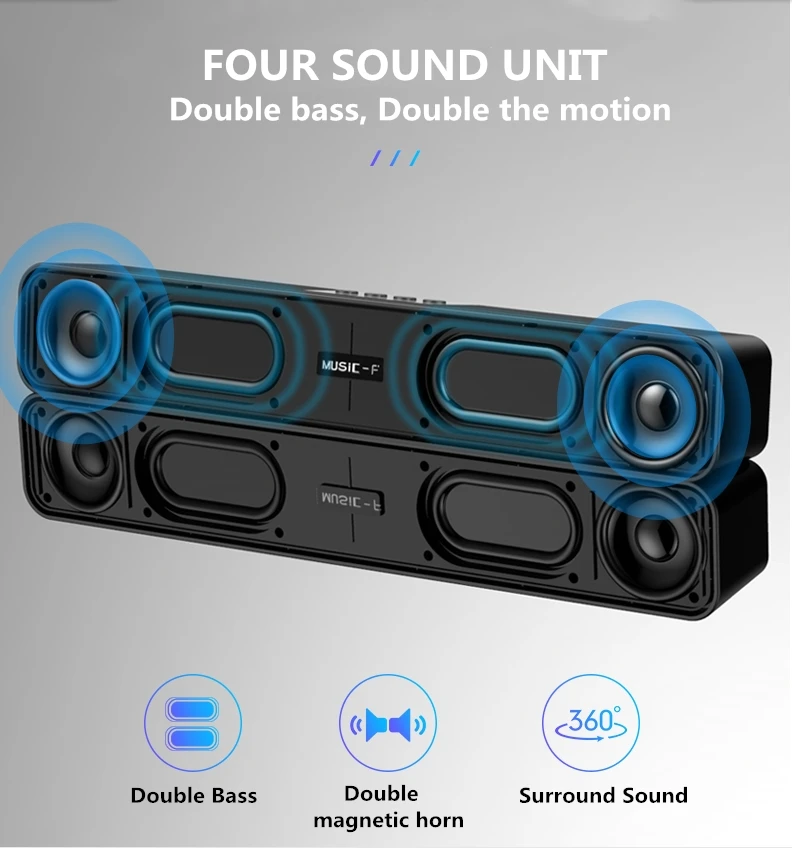 New Subwoofer with Home Soundbar Speaker Wireless Bluetooth 5.0 Speakers Sound Bar for Tv Theater