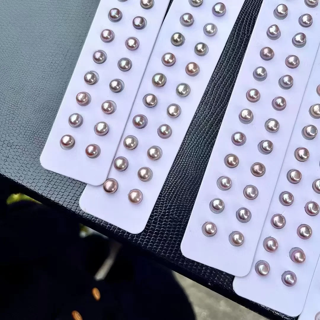 Wholesales Factory Price Matching Pair Peals 6-7mm  Perfect round Purple Loose Pearl Beads for Jewelry