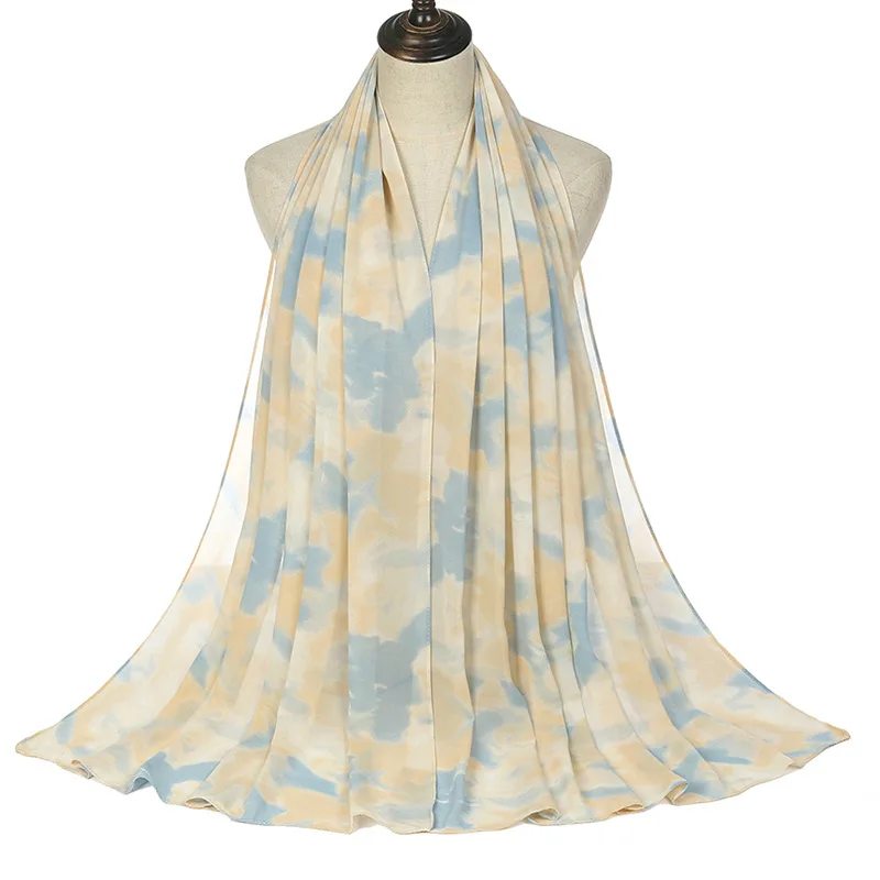 premium shawl printed heavy hijab scarf printing instant floral chiffon shawls women