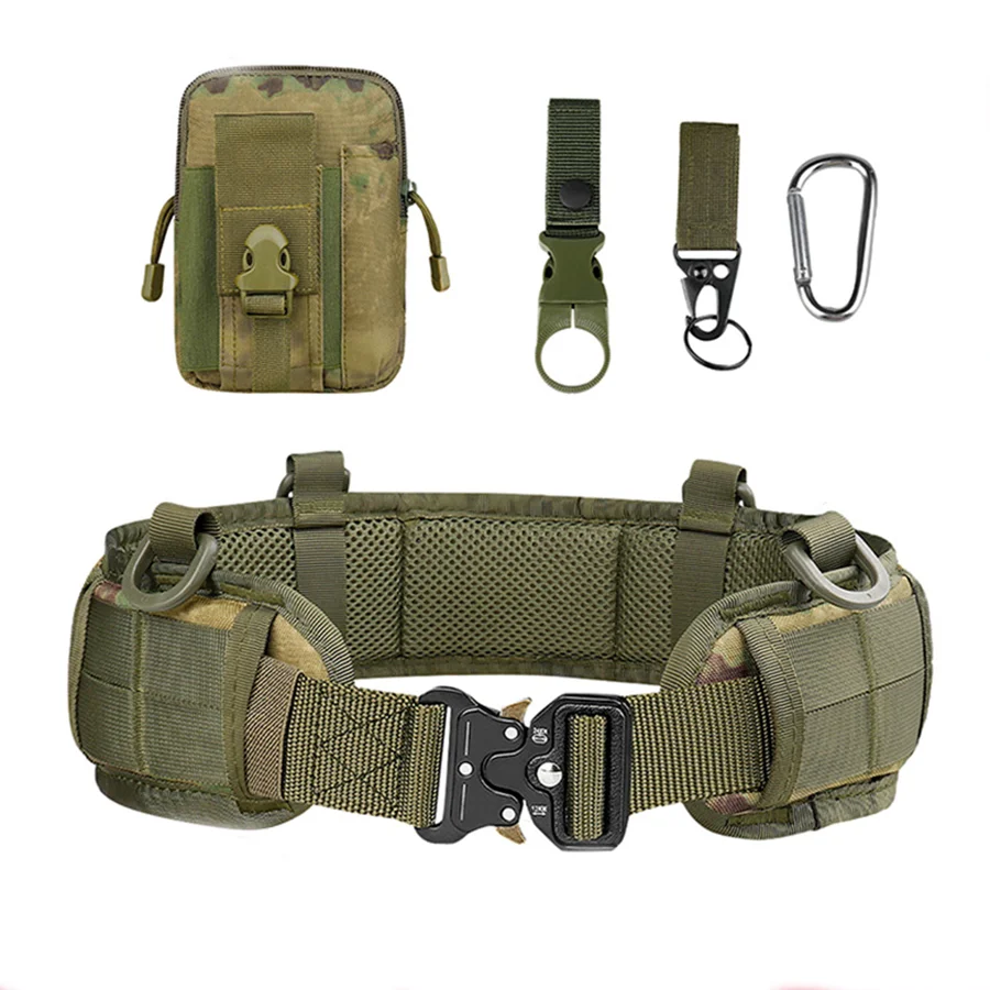 FDFIT Nylon Adjustable Belt Waist Support Work Hunting Belt Set Outdoor Tactical Belt Gear