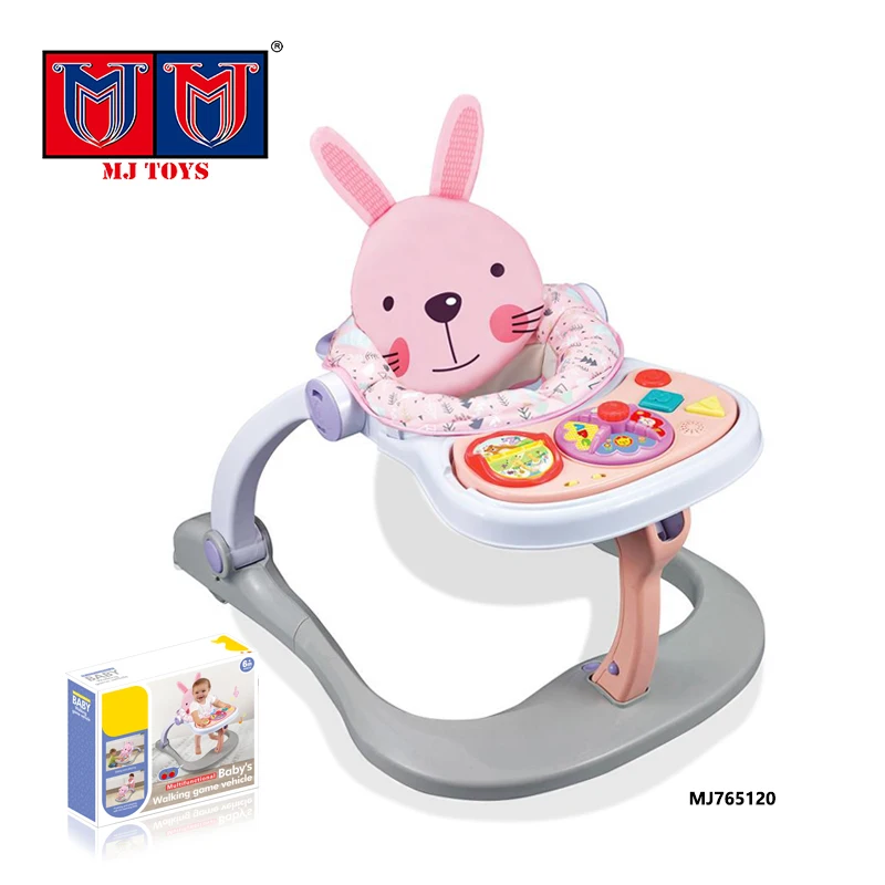 Education Activity Baby 4 in 1 Learning Folding Toddlers Strollers Animal Rabbit Activity Dining Feeding Chair with Music