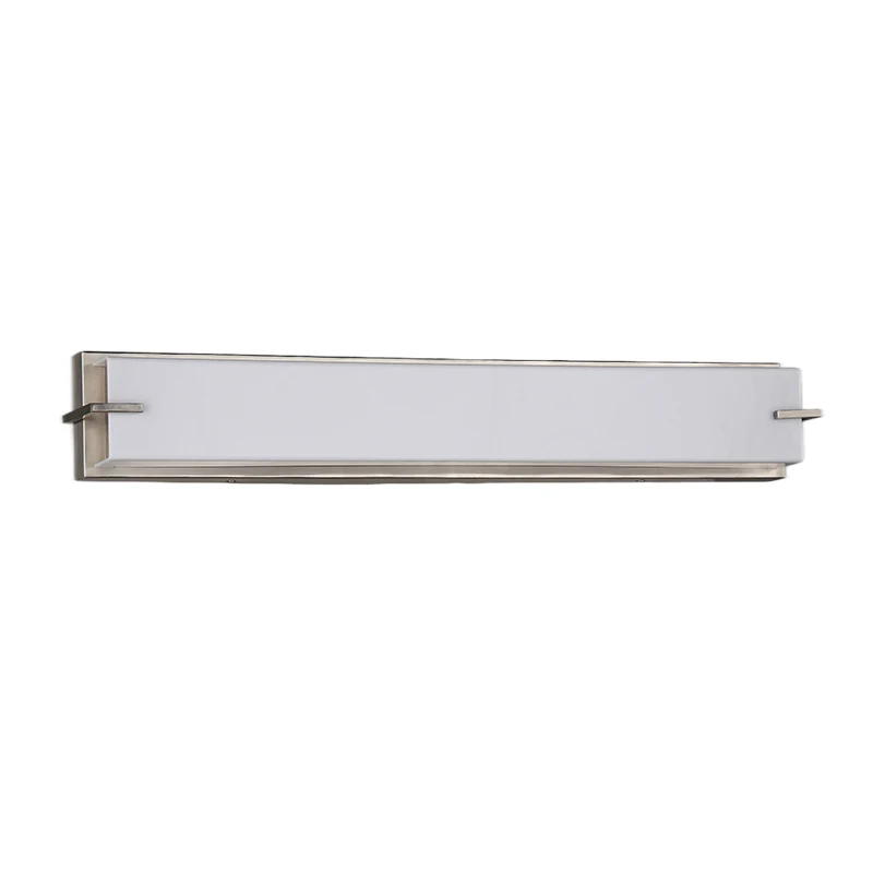 Modern Led Bathroom Lighting Hotel Room Wall Lamps Vanity Light With Frosted Acrylic With Brushed Nickel Finish