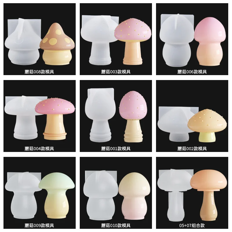 Z1367   Stereoscopic mushroom ornaments Silicone mold Garden art mold Resin gypsum mold