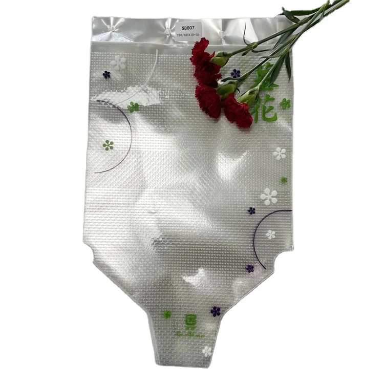 Promotional Simple Flower Packaging Bag Plastic Transparent Waterproof Sleeve Bag
