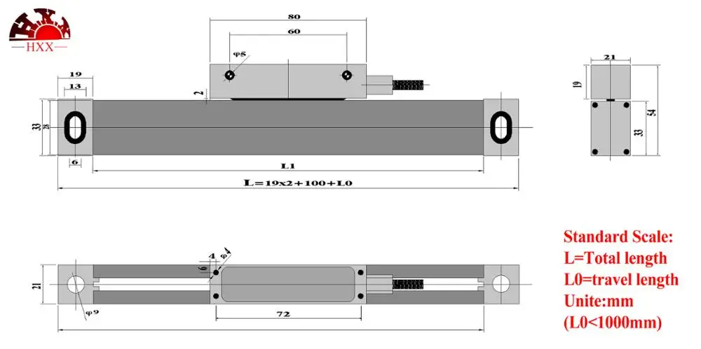 high precision Digital speed sensor linear encoder 650mm for mill