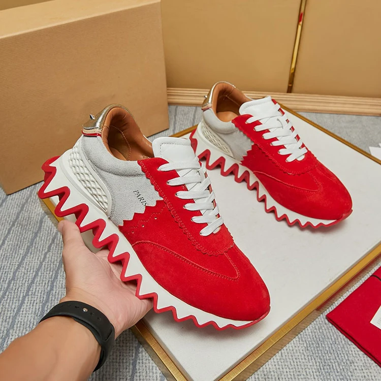 Luxury Big Luxury Red Sole Sneakers Italian Men And Women Shoes Top Quality Top Cashmere Fabric Full Set Of Original Packaging