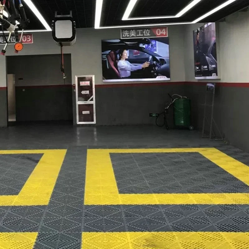 Interlock PP подвесная полипропиленовая сетка для мойки автомобиля противоскользящий дренажный коврик модульный блокирующий гаражный пол