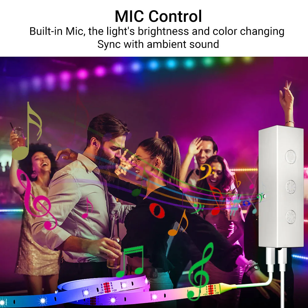 TUYA Smart APP SMD 5050 RGB Colorful DC12V Flexible LED Light  APP  TV Background Lighting tuya Led Strip