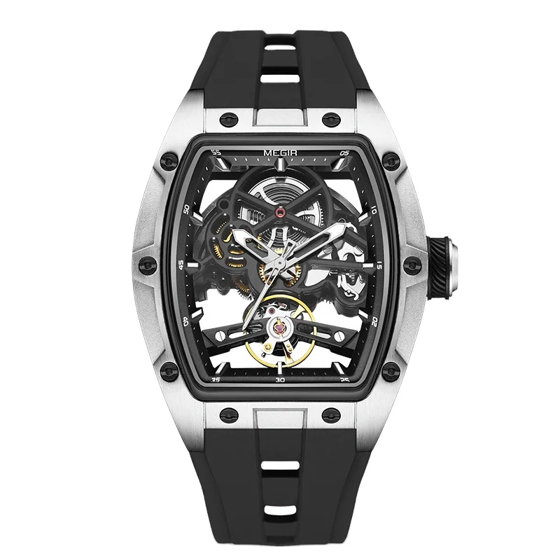 Montre Homme Original Brand Megir 2242 Hollow Out Skeleton Automatic Wrist Watches Luxury Mechanical Watch For Men