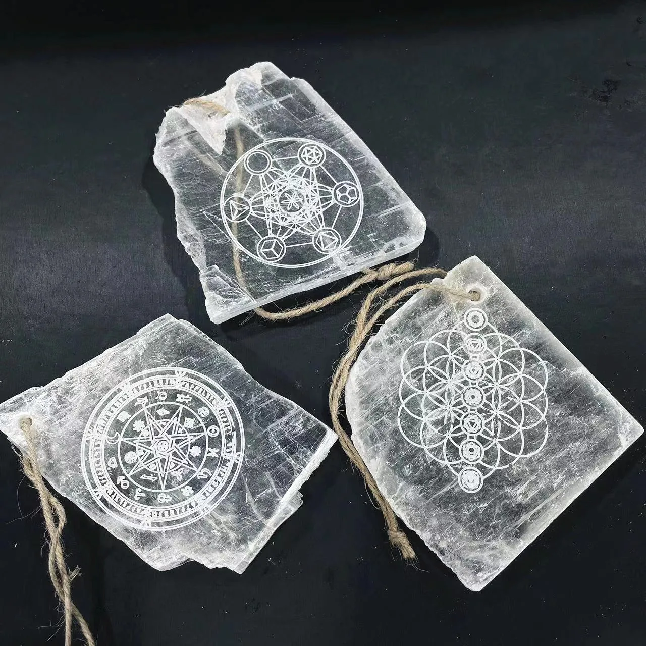 Wholesale Natural Rough Chakra Clear Selenite Slab Raw Crystal Quartz Stones Slice Mineral