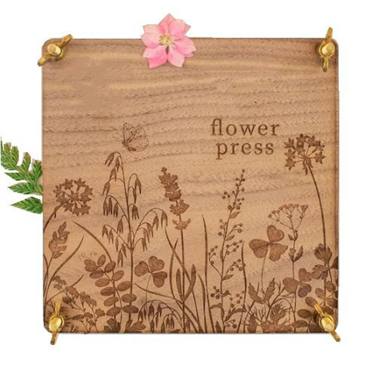Customized Solid Wood Flower Press 15cm Eco-Friendly Gift Flower Pressing Wooden Flower Press