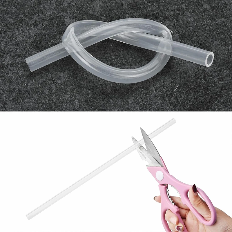 Food Grade Silicone dia10*310mm 12 inch Reusable PE Straws / Tritan Straws for Stanley cup 40 oz : 2 Straws +  Brush per Pack