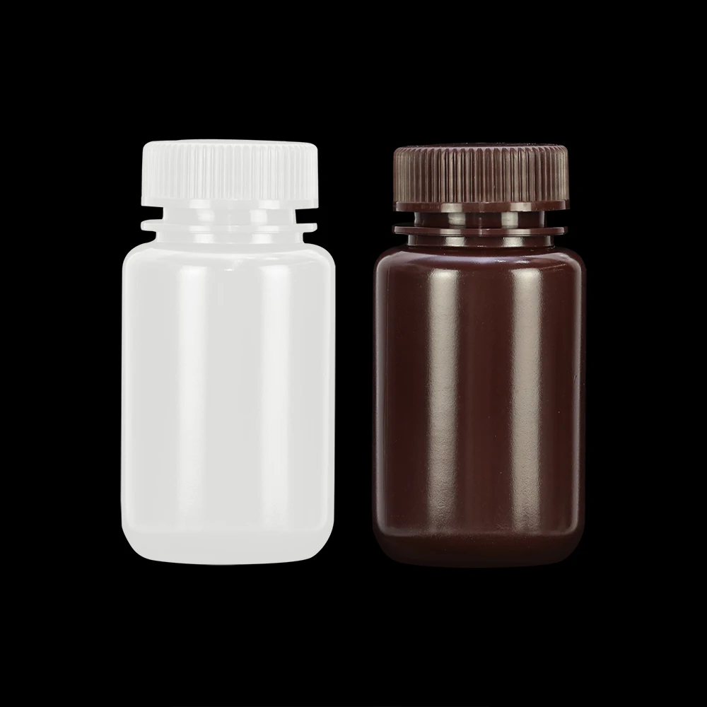 Labor-Plastikflasche 8ml 15ml 30ml 60ml 125ml 250ml 500ml 1L PET HDPE Amber Laboratory Wide Mouth Reagent Bottle Plastic Bottle