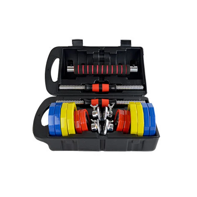 Colorful Adjustable Dumbbells 20kg Set Non Slip Grip Fitness Gym Home Weight Lifting Hand Dumbbells for Strength Training