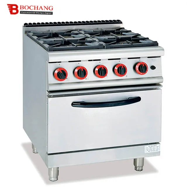 Good Quality Freestanding 6-Burner Gas Cooker with Oven stainless steel Gas Range For Hotel