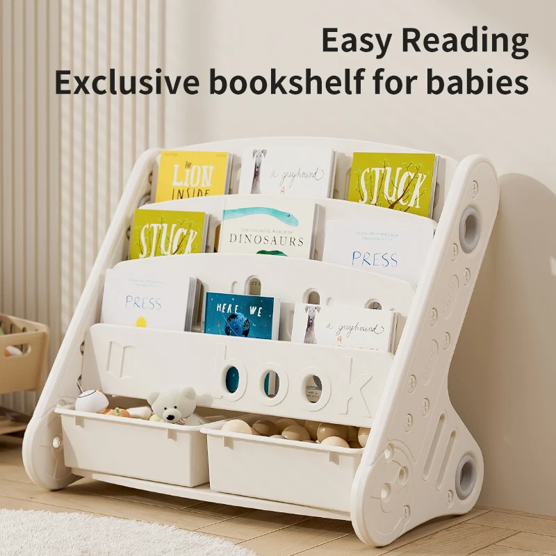 Kindergarten Baby Storage Bookcase Bookshelf  Furniture Sets Kids Plastic Book Shelf Drawer Toys Storage Children Cabinets