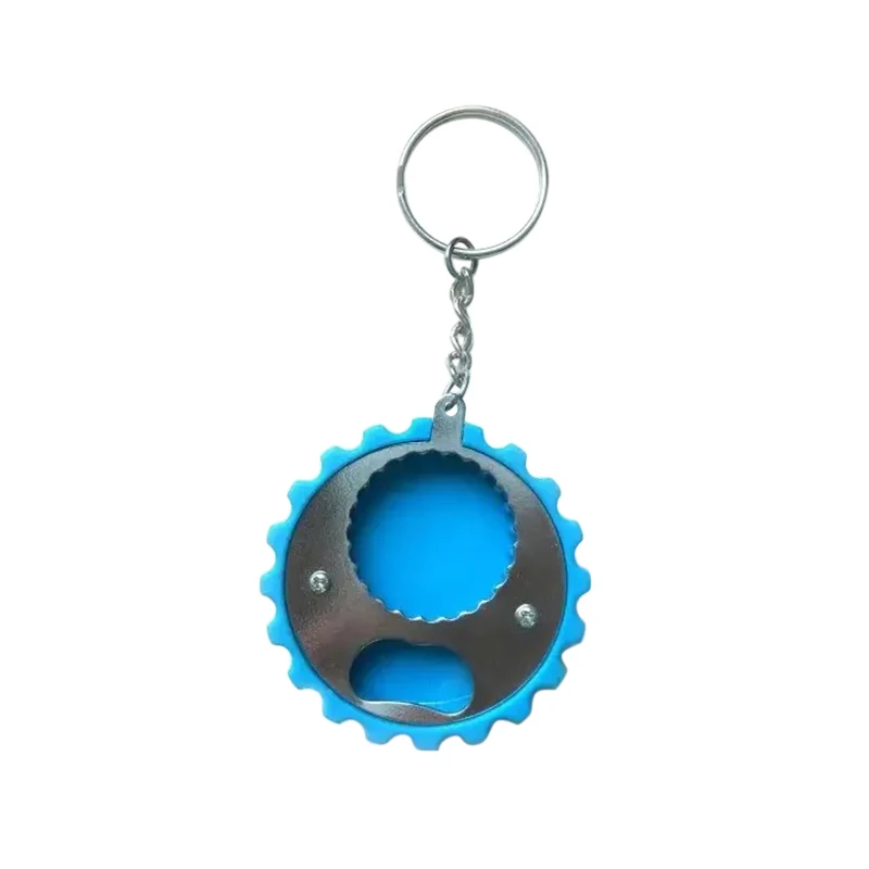 Custom Logo Wholesale Beer Bottle Cover with Metal Wine Opener and Keyring ABS Material