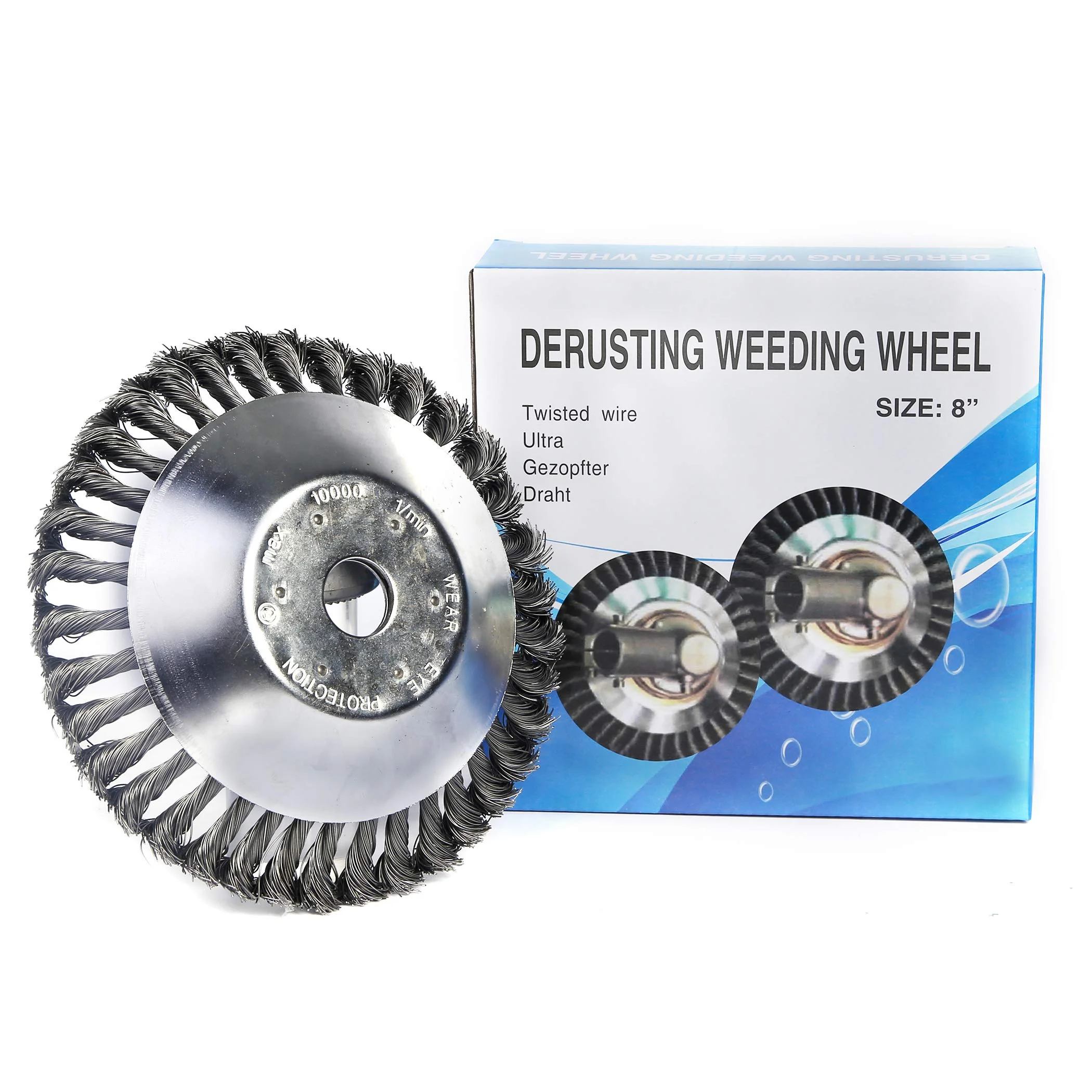 Steel Wire Wheel Brush Trimmer for Grass Trimmer  8in Weeding Derusting Weeding Wheel Head Twisted Wire Cutter