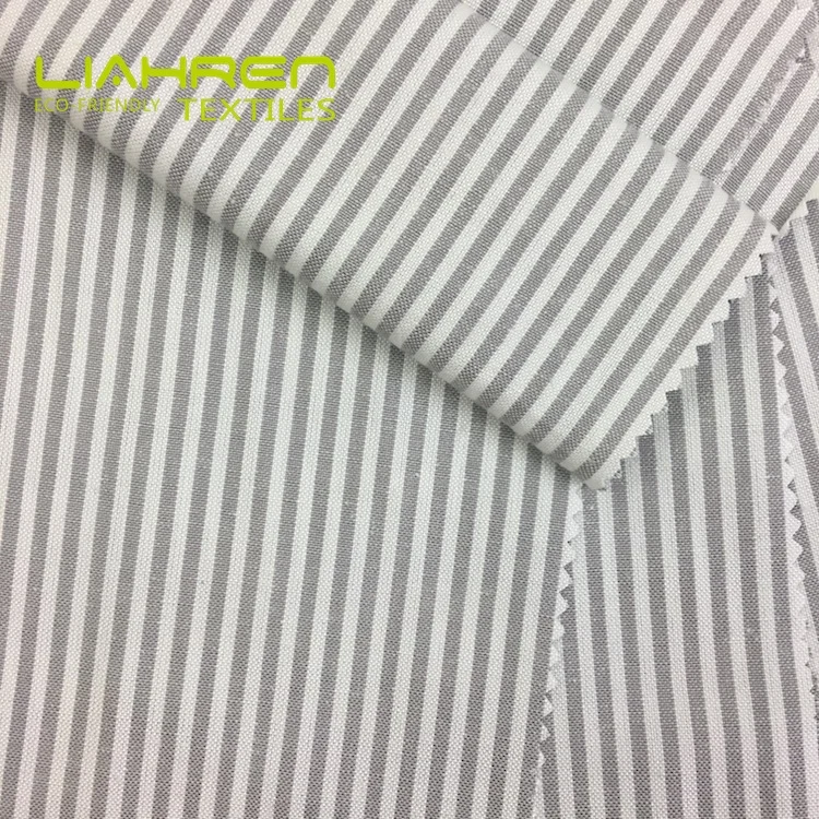  Eco-friendly Hemp Plain Strip Fabric Woven With 35%Hemp 65%Bamboo For Bed