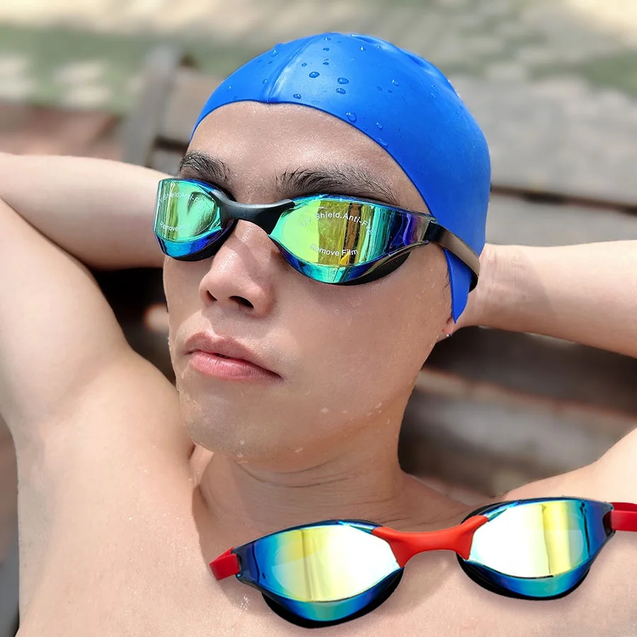 Professional Manufacturer New Electroplated HD Anti-fog Small Frame Training Competition Swimming Race Goggles