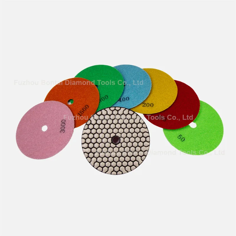 Bontai flexible dry polishing pads for concrete and granite 5 inch marble polishing pads