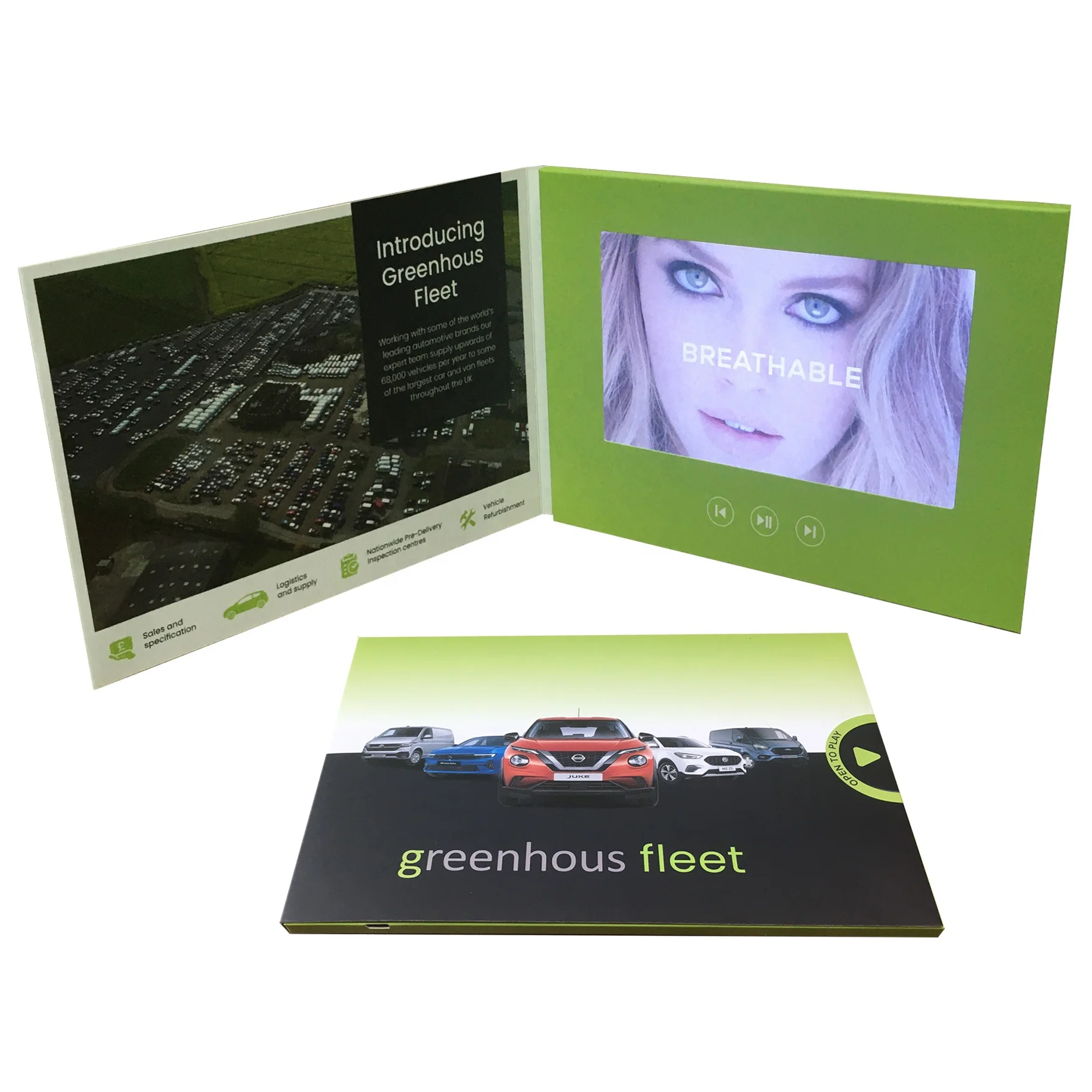 Chinese homemade Custom Printed  Digital Lcd Screen Video Greeting Card  Wedding Book Gift Box Video Brochure