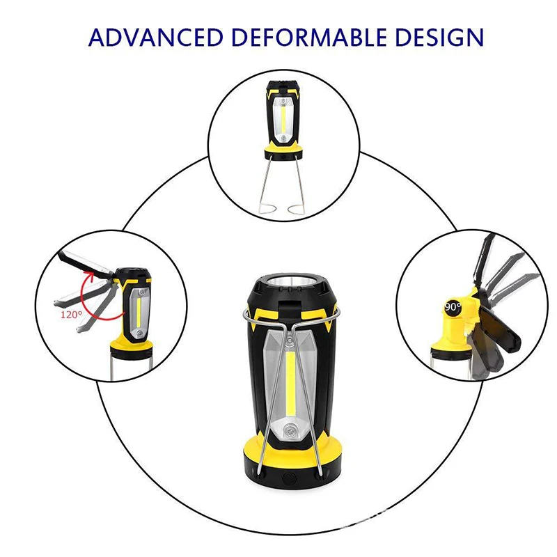 1200mAH power bank lamp 8 light modes outdoor waterproof cob work light 130LM LED Rechargeable Camping Lantern