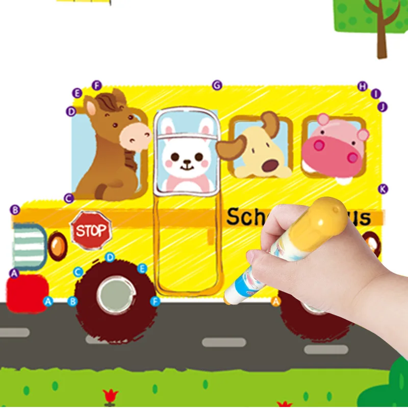 Factory Wholesale Kids Wooden Toys Learning Animal Coloring Drawing Books Coloring Paint Book for kids toys