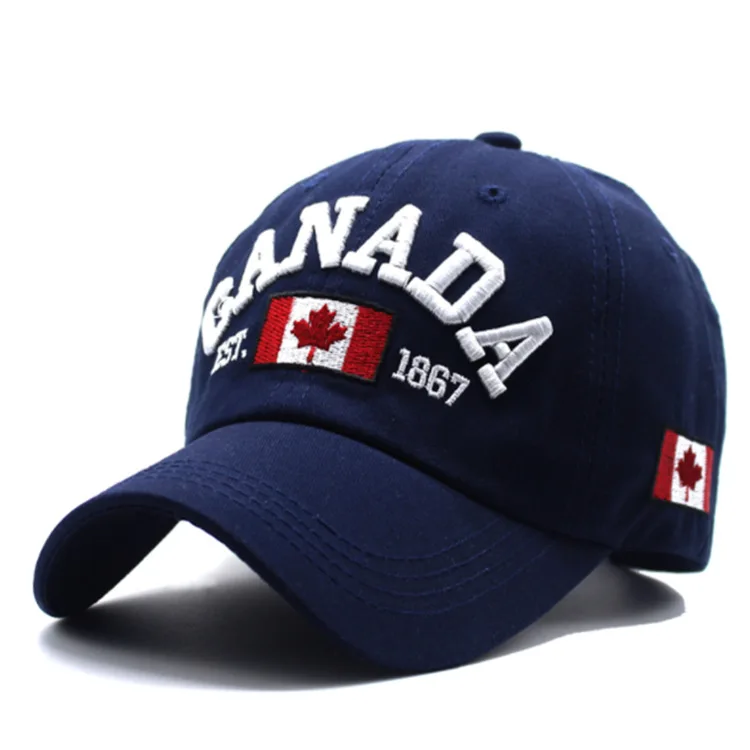 Factory price custom high quality fashion 5 panel a frame cotton CANADA logo baseball caps for four seasons sports hats