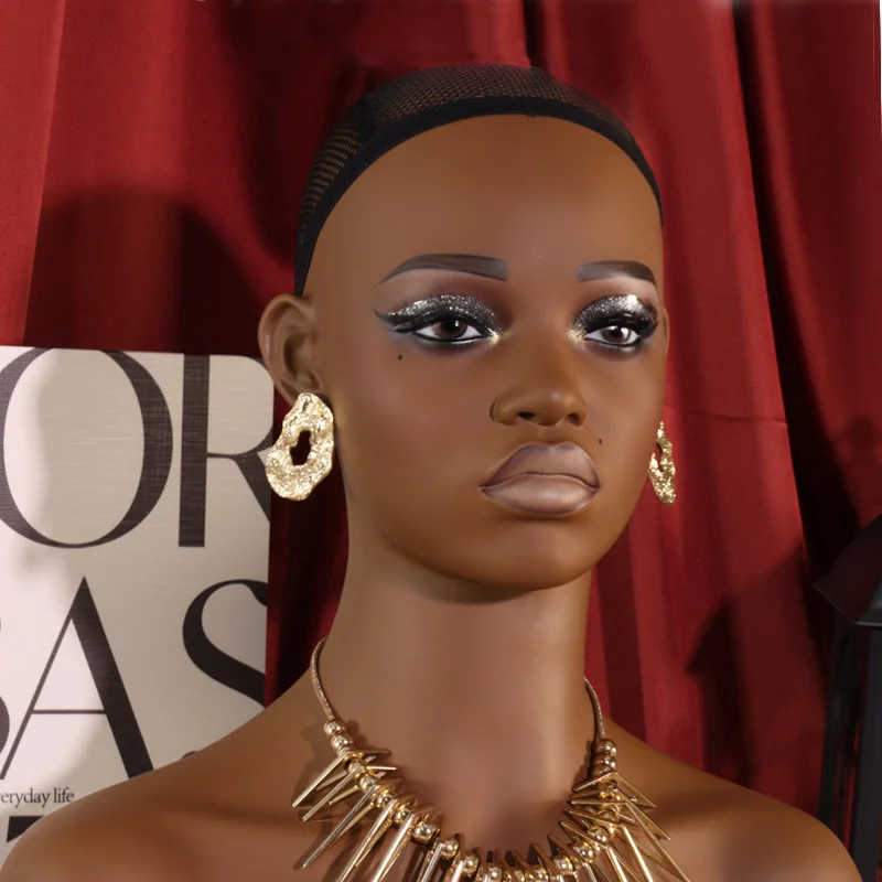 Wholesale New Arrival Mannequin Training Head With Human Hair Makeup wig mannequin with shoulder mannequin for wig display
