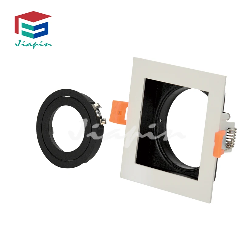 Hot sale GU10x3 square lamp housing indoor IP20 white+black GU10 down light led downlight for hotel