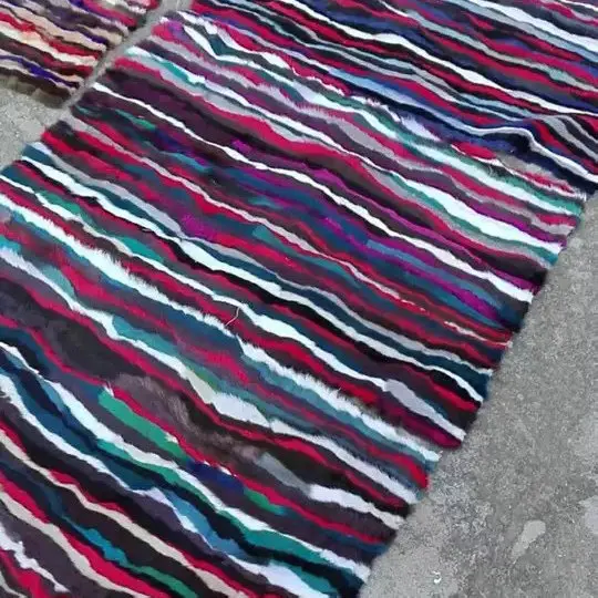 Professional Design Splicing mink Fur Plates Animals Skin Blanket