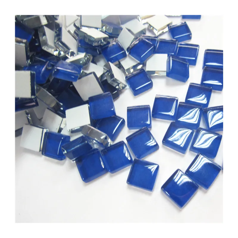 Good quality 10mm mini square clear mosaic crystal glass pieces diy crafts