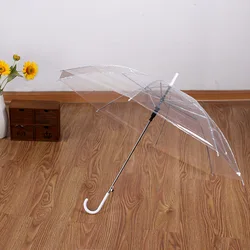 Custom design wholesale wedding gifts automatic open straight outdoor rain transparent clear umbrella with logo printing