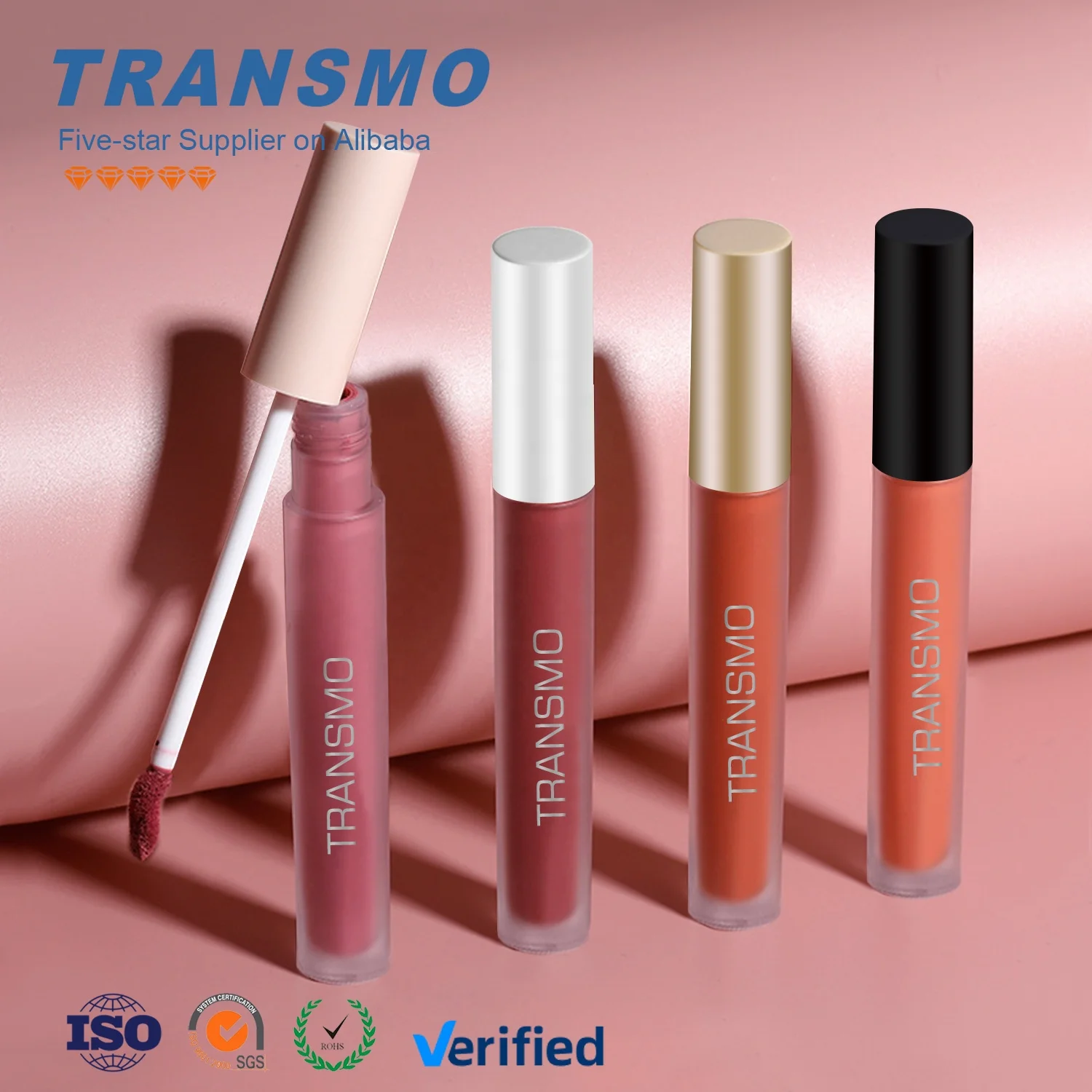 Custom logo liquid lipstick case concealer tube 5ml slim round classy lip gloss tubes