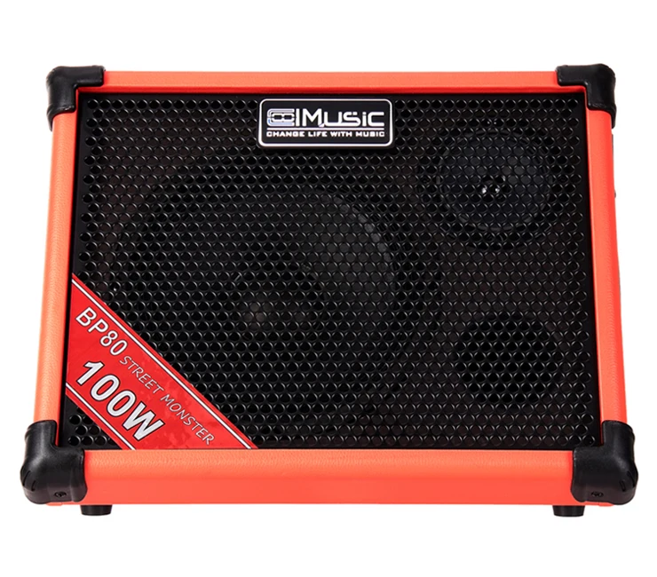 Music Instruments Factory 80W Speakers Outdoor Bluetooth Busking Rechargeable PA Amplifier Acoustic Guitar Combo