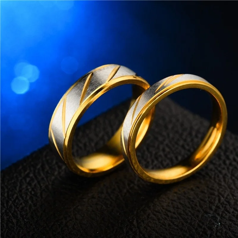 Morden Style Heart Rings Beat Gold Plated Diamond Engagement Jewelry Set 22K Jewellery Dubai Couples Matching Couple Ring