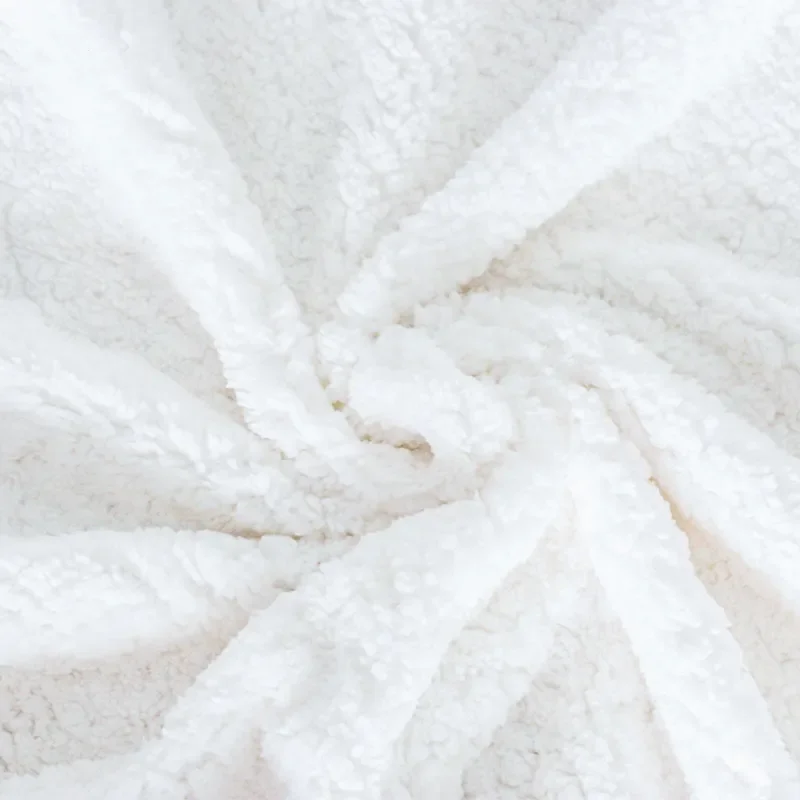 Customized White Sherpa Fleece Sublimation Printed Throw Blanket Digital Print Sherpa Fleece