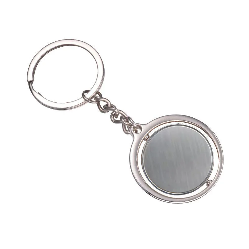 High Quality 360 - degree Rotating Metal Keychain Swivel Round Shape Metal Keychain